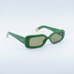 Jacquemus ROND CARRE JAC/11 C3 Sunglasses Green Rectangle Frame, Green Lenses